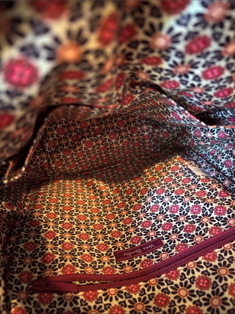 Vera Bradley Iconic Small Backpack in Raspberry Medallion - Picture 6 of 8